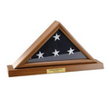 Solid Walnut Memorial Flag Case W/ Personalized Base (4"x29"x14 1/2")